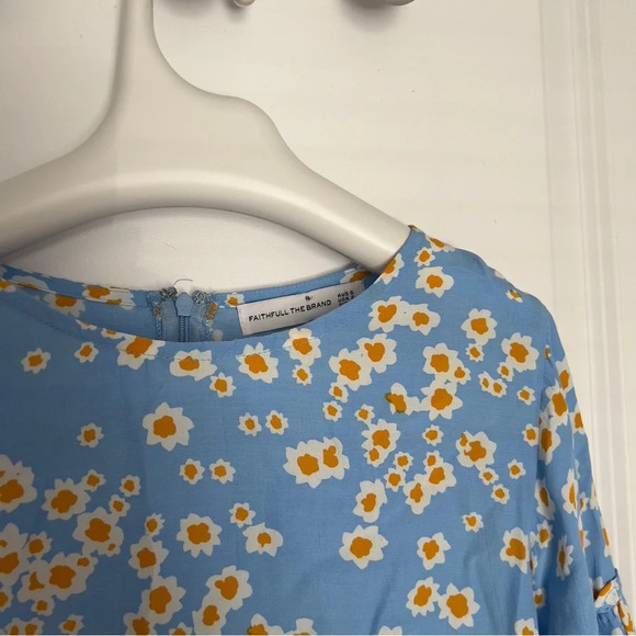 Faithfull The Brand serafina floral short sleeve mini dress with ruffle sleeve - Picture 8 of 11